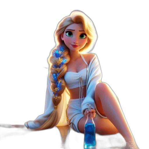 dress, staff, concept art, cartoon, pixel art, fantasy art, neon lights, snow transparent PNG cut-out