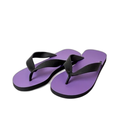 shoes, 3d render, dark, purple, flip-flop, black, strap, sole transparent PNG cut-out