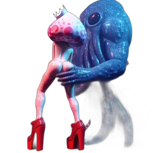 creature, dress, robot, shoes, concept art, 3d render, fantasy art, pixel art transparent PNG cut-out