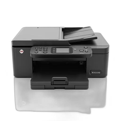 robot, 3d render, black, white, image, modern, printer, sleek transparent PNG cut-out