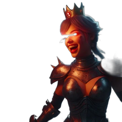 crown, staff, concept art, fantasy art, 3d render, female, warrior, silver transparent PNG cut-out