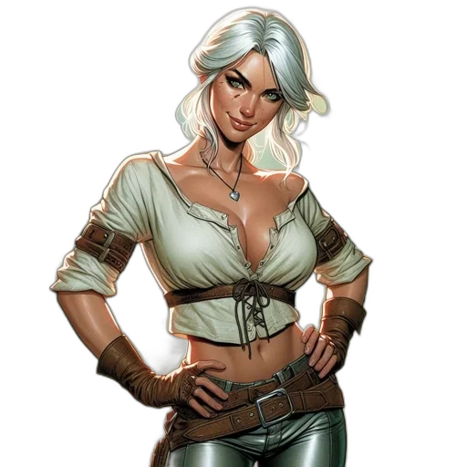 staff, fantasy art, concept art, comic book art, pixel art, earth tones, woman, silver-white transparent PNG cut-out