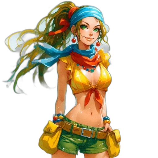 concept art, fantasy art, pixel art, comic book art, colorful, neon, golden, animated transparent PNG cut-out