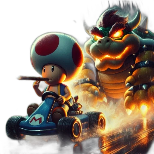 concept art, fantasy art, pixel art, fire, toad, lit, cigar, drives transparent PNG cut-out
