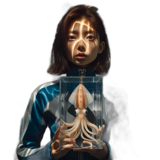jacket, creature, face, concept art, fantasy art, photorealistic, comic book art, underwater transparent PNG cut-out