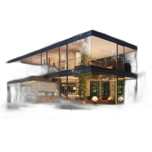 building, 3d render, photorealistic, concept art, earth tones, modern, glass, concrete transparent PNG cut-out