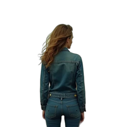 jacket, hair, dress, staff, concept art, 3d render, photorealistic, cyberpunk transparent PNG cut-out