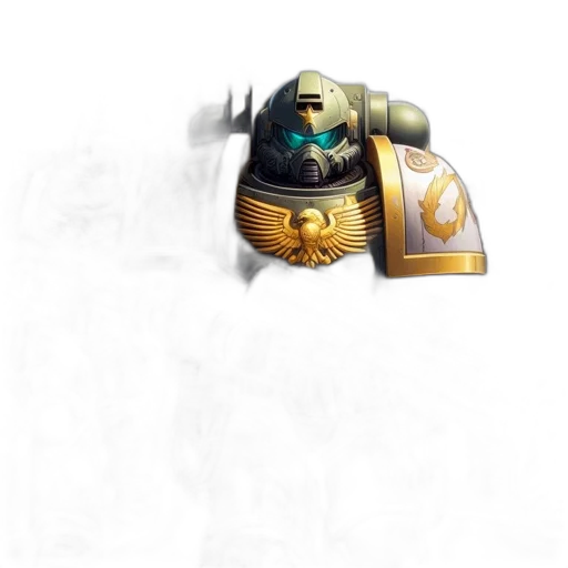 weapon, crown, mask, robot, concept art, fantasy art, 3d render, photorealistic transparent PNG cut-out