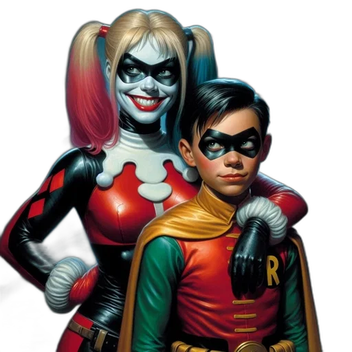 comic book art, concept art, two, individuals, superhero, costumes, one, male transparent PNG cut-out