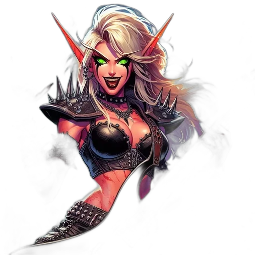 fantasy art, concept art, comic book art, pixel art, elf-like, character, green, eyes transparent PNG cut-out