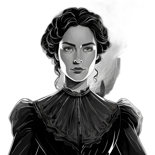 face, crown, dress, staff, comic book art, concept art, fantasy art, pixel art transparent PNG cut-out