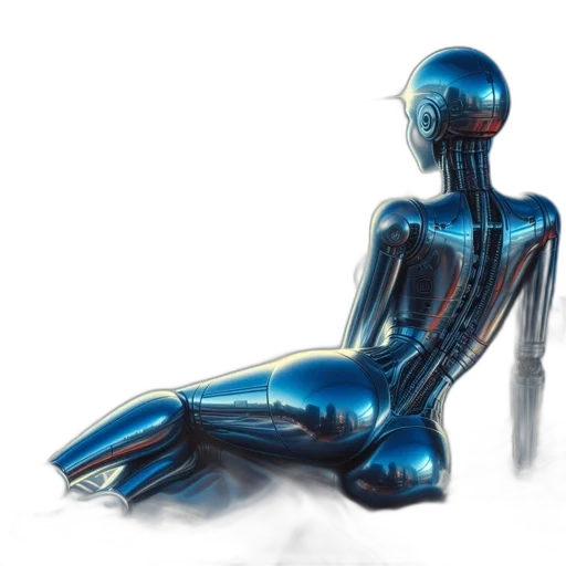 robot, furniture, concept art, cyberpunk, 3d render, fantasy art, outer space, neon lights transparent PNG cut-out