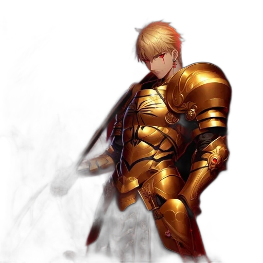 sword, weapon, fantasy art, concept art, pixel art, comic book art, golden, red transparent PNG cut-out