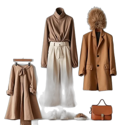 jacket, earth tones, monochrome, golden transparent PNG cut-out