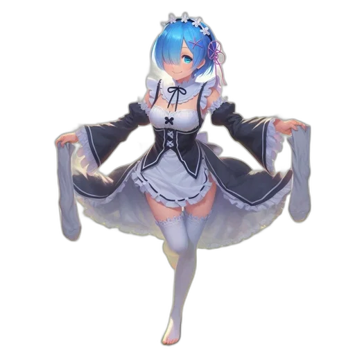 dress, robot, staff, jacket, 3d render, concept art, anime, pixel art transparent PNG cut-out