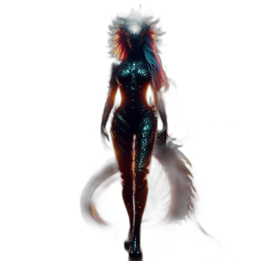creature, dragon, dress, animal, concept art, fantasy art, cyberpunk, comic book art transparent PNG cut-out