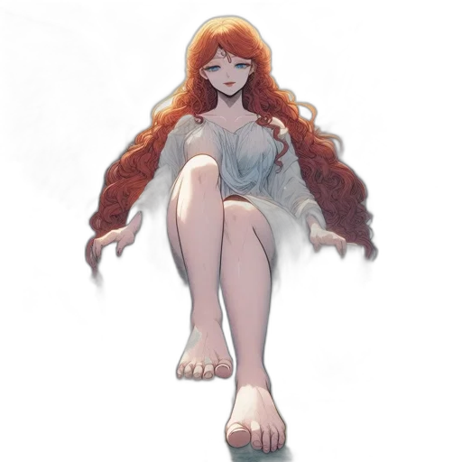 dress, creature, hair, staff, concept art, fantasy art, pixel art, watercolor transparent PNG cut-out