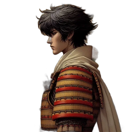 jacket, face, dragon, sword, fantasy art, concept art, photorealistic, pixel art transparent PNG cut-out