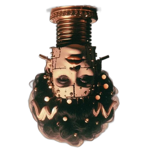 crown, mask, bottle, jewelry, 3d render, concept art, cyberpunk, pixel art transparent PNG cut-out