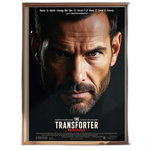 face, photorealistic, concept art, movie, poster, transporter, refueled, featuring transparent PNG cut-out