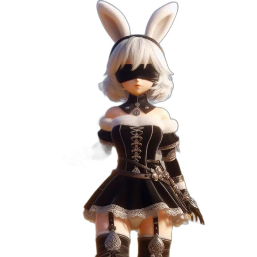 dress, mask, weapon, robot, 3d render, concept art, pixel art, fantasy art transparent PNG cut-out