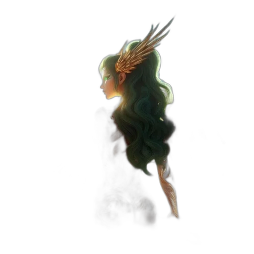 dragon, creature, hair, staff, concept art, fantasy art, pixel art, watercolor transparent PNG cut-out