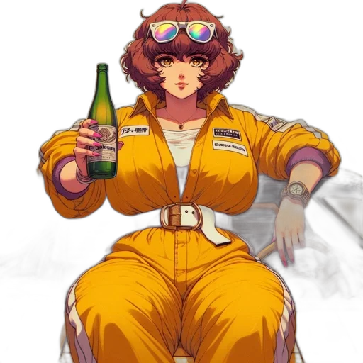 staff, jacket, robot, weapon, concept art, pixel art, anime, cyberpunk transparent PNG cut-out