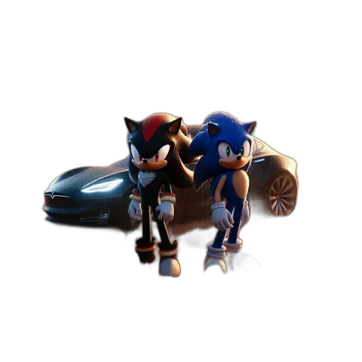 car, concept art, 3d render, pixel art, shadow, sonic, stand, amidst transparent PNG cut-out