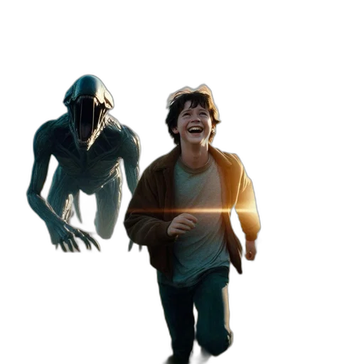 creature, concept art, 3d render, comic book art, fantasy art, underwater, outer space, boy transparent PNG cut-out