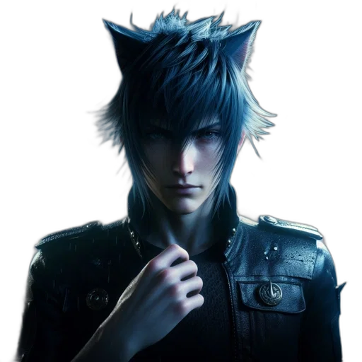 animal, concept art, fantasy art, photorealistic, 3d render, blue, serious, male transparent PNG cut-out