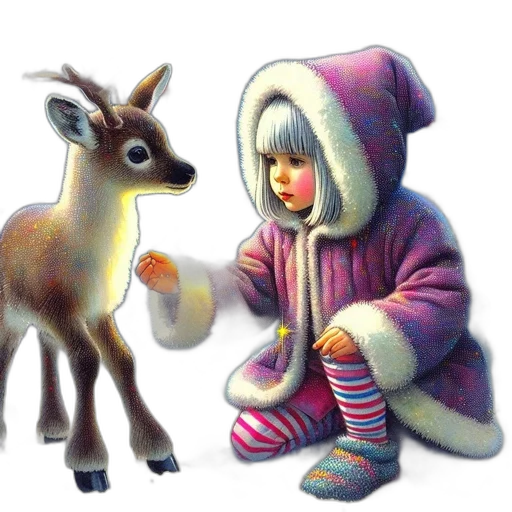 animal, creature, concept art, fantasy art, oil painting, watercolor, snow, forest transparent PNG cut-out