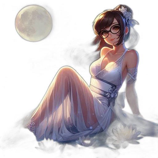 dress, staff, fantasy art, concept art, anime, pixel art, outer space, night transparent PNG cut-out