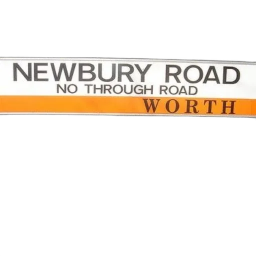 sign, newbury, road, worth, featuring, white, background, black transparent PNG cut-out