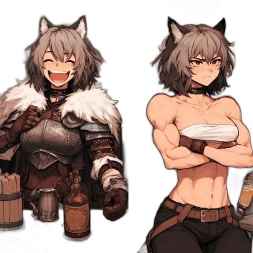animal, weapon, concept art, pixel art, fantasy art, anime, monochrome, earth tones transparent PNG cut-out