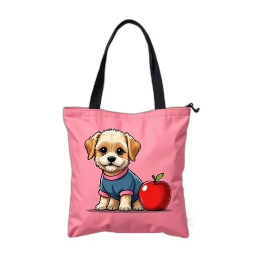 photorealistic, 3d render, pixel art, pink, tote, bag, cartoon, image transparent PNG cut-out
