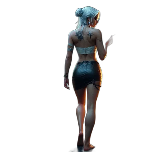 dress, robot, staff, jacket, concept art, 3d render, fantasy art, pixel art transparent PNG cut-out