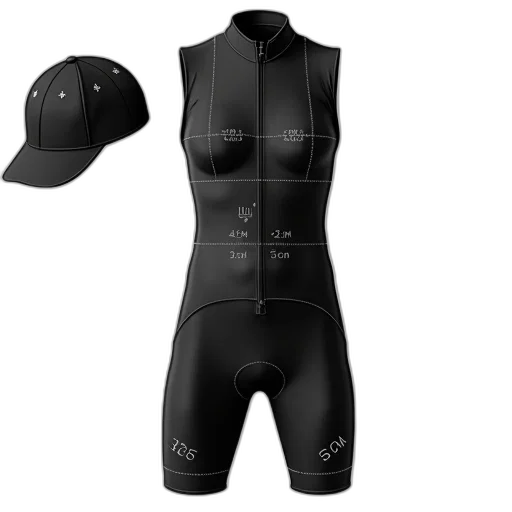 jacket, black, cycling, outfit, sleeveless, top, leggings, displayed transparent PNG cut-out