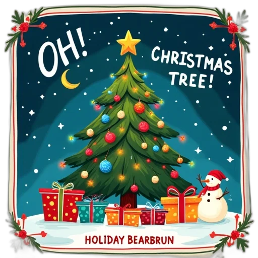 tree, festive, christmas, illustration, star, top, adorned, colorful transparent PNG cut-out