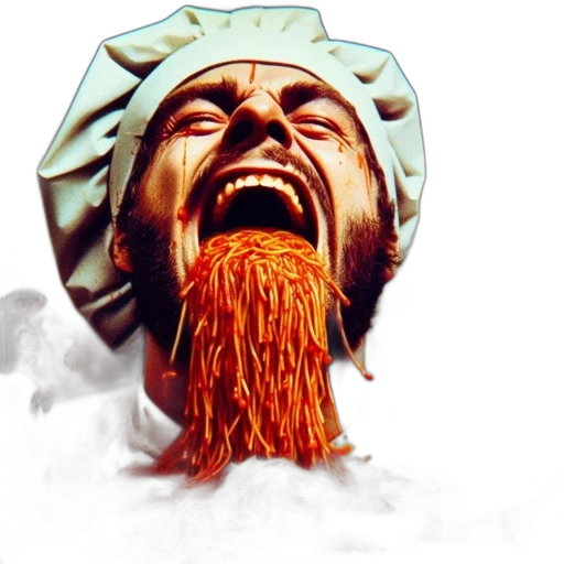 hair, food, creature, mask, photorealistic, concept art, 3d render, comic book art transparent PNG cut-out