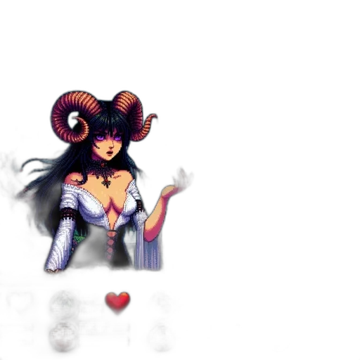 creature, robot, pixel art, concept art, fantasy art, anime, dark, red transparent PNG cut-out
