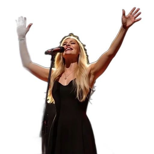 dress, female, singer, long, blonde, hair, performing, stage transparent PNG cut-out