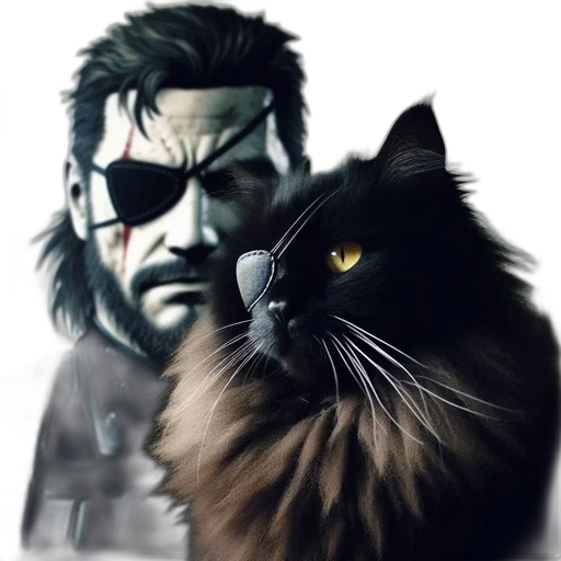 animal, comic book art, concept art, fantasy art, cyberpunk, black, cat, yellow transparent PNG cut-out