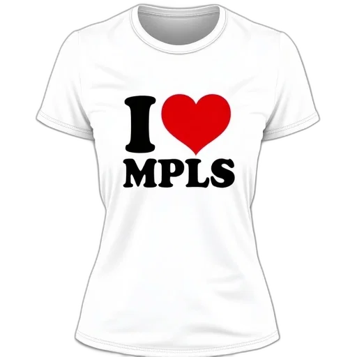 white, t-shirt, text, heart, mpls, bold, black, font transparent PNG cut-out