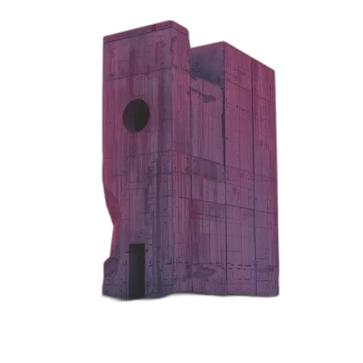 furniture, building, dress, weapon, 3d render, vaporwave, concept art, single transparent PNG cut-out