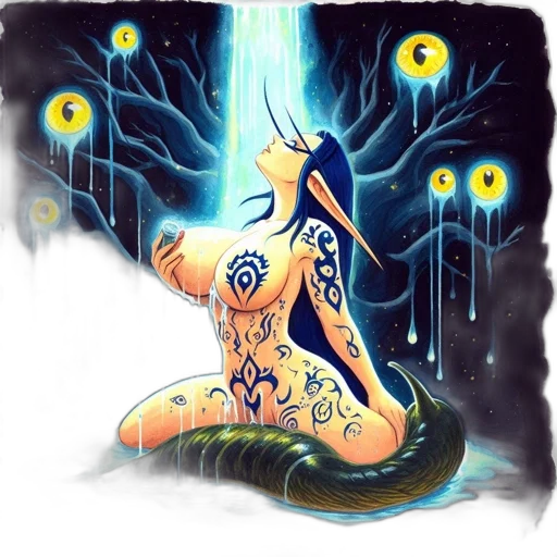 dragon, creature, staff, fantasy art, concept art, comic book art, pixel art, night transparent PNG cut-out