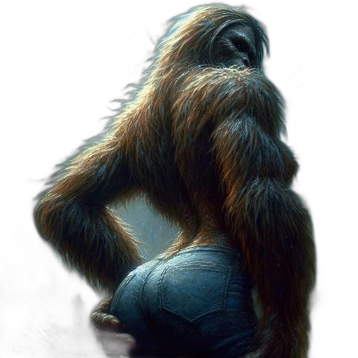animal, creature, concept art, photorealistic, 3d render, fantasy art, large, hairy transparent PNG cut-out