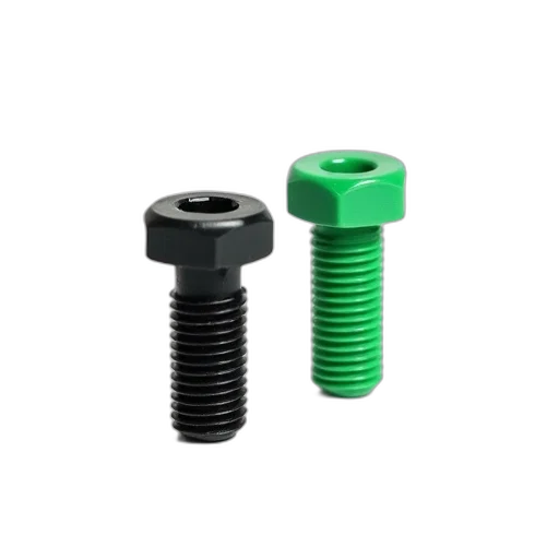 jewelry, 3d render, green, black, plastic, bolt, hexagonal, head transparent PNG cut-out