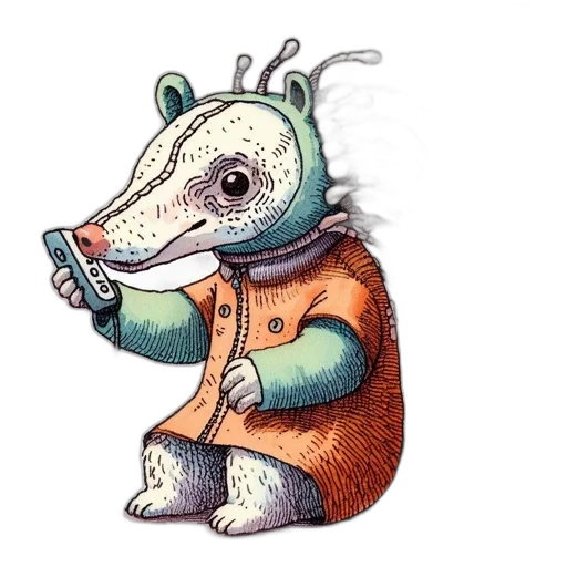 creature, dragon, jacket, animal, concept art, watercolor, fantasy art, 3d render transparent PNG cut-out