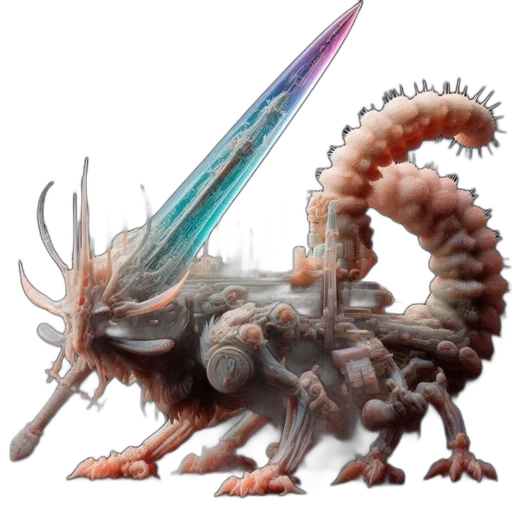 dragon, creature, staff, weapon, concept art, fantasy art, 3d render, pixel art transparent PNG cut-out
