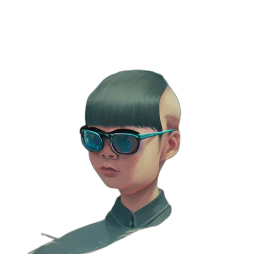 face, hair, staff, hat transparent PNG cut-out